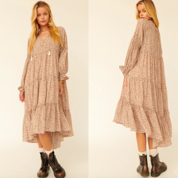 Carly Jean Los Angeles Dresses & Skirts - "The Wilder" Ditsy Floral Boho Granny Prairie Midi Dress